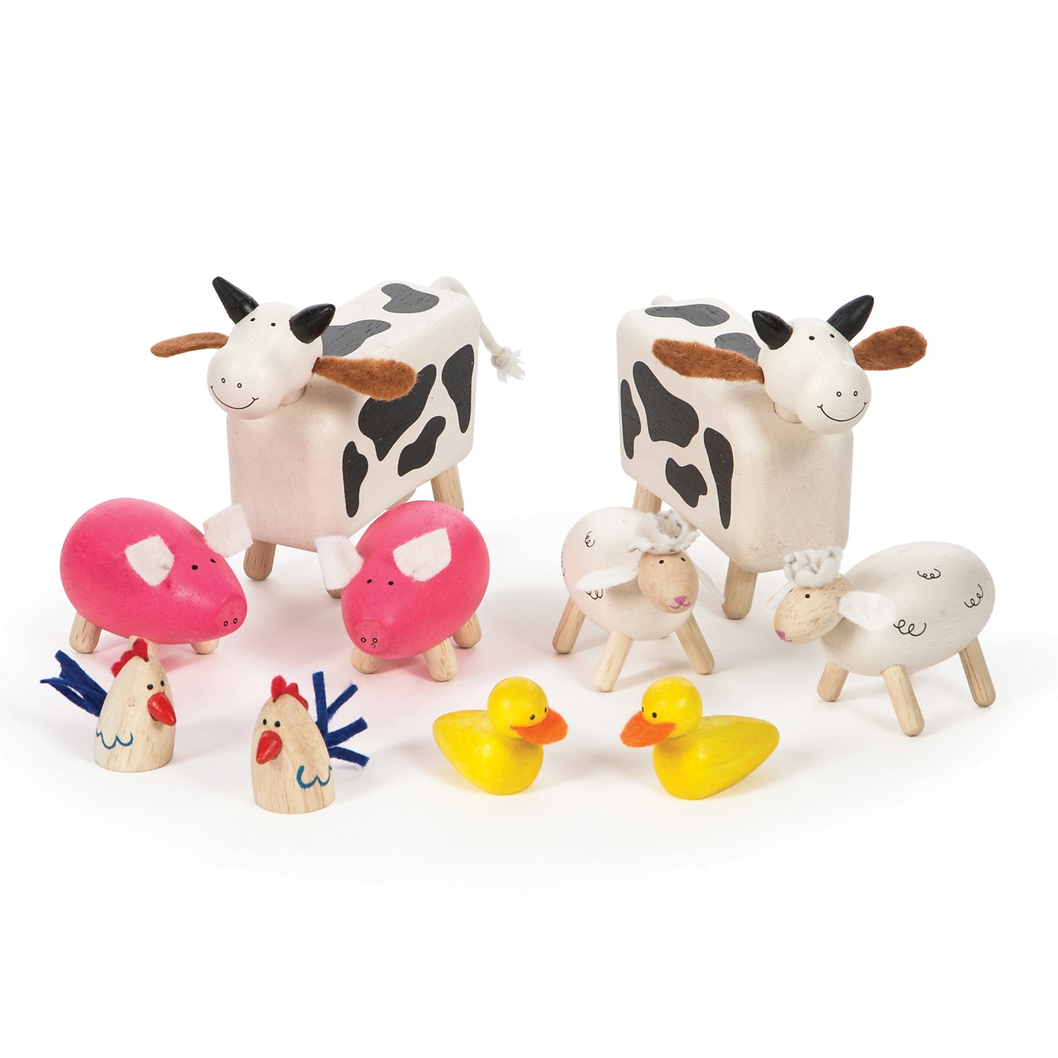 Bigjigs Toys Wooden Farm Animals, 4/Set (BJTT0143)