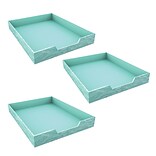 Carson Dellosa Education Paperboard Accessory Desk Tray, Large, Teal Galaxy, Pack of 3 (CD-181003-3)
