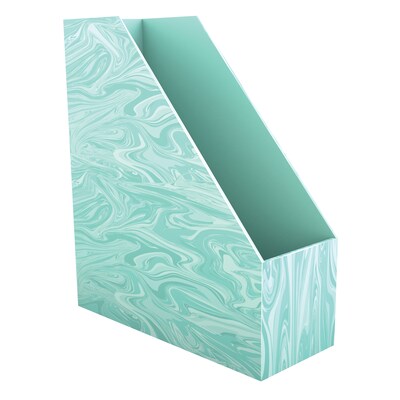 Carson Dellosa Education Paperboard Magazine File Holder, 4 x 10 x 11.5, Teal Galaxy (CD-181004)