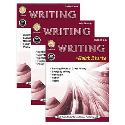 Writing Quick Starts Workbook for Grades 4-12, Pack of 3