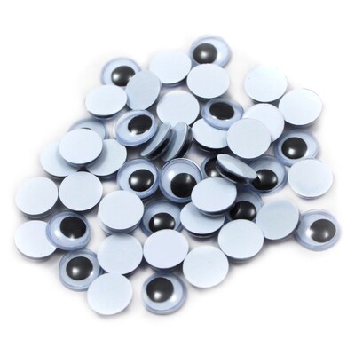 CLI Wiggle Eyes 10mm, Black, 50/Pack, 24 Packs (CHL64510-24)