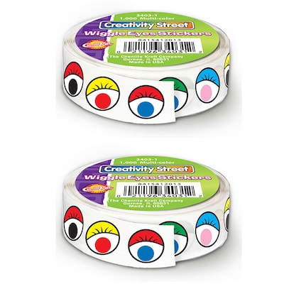 Creativity Street Multicolor Wiggle Eyes Stickers Roll, 2 Rolls (CK-34031-2)