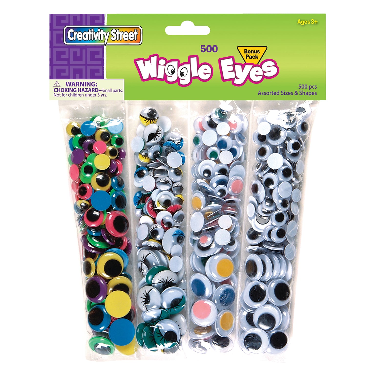 Creativity Street Wiggle Eyes, Assorted Colors & Sizes, Grade PK+, 500 Pieces/Pack (CK-3435)
