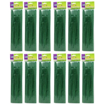 Creativity Street Regular Stems, Dark Green, 12 x 4 mm, 100/Pack, 12 Packs (CK-71128-12)