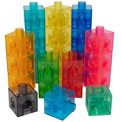 Edx Education Translucent Linking Cubes, Assorted Colors, 100/Set (CTU12024)