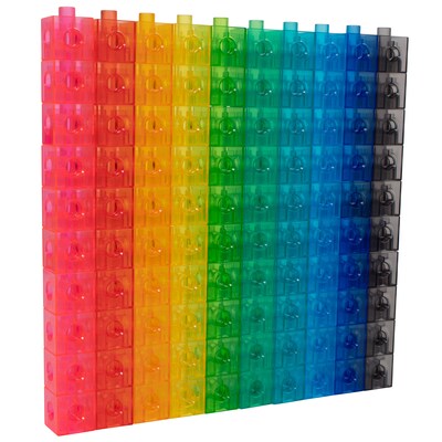 Edx Education Translucent Linking Cubes, Assorted Colors, 100/Set (CTU12024)