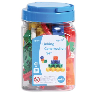 Edx Education Construction Linking Cubes, Assorted Colors, 80/Set (CTU12137)