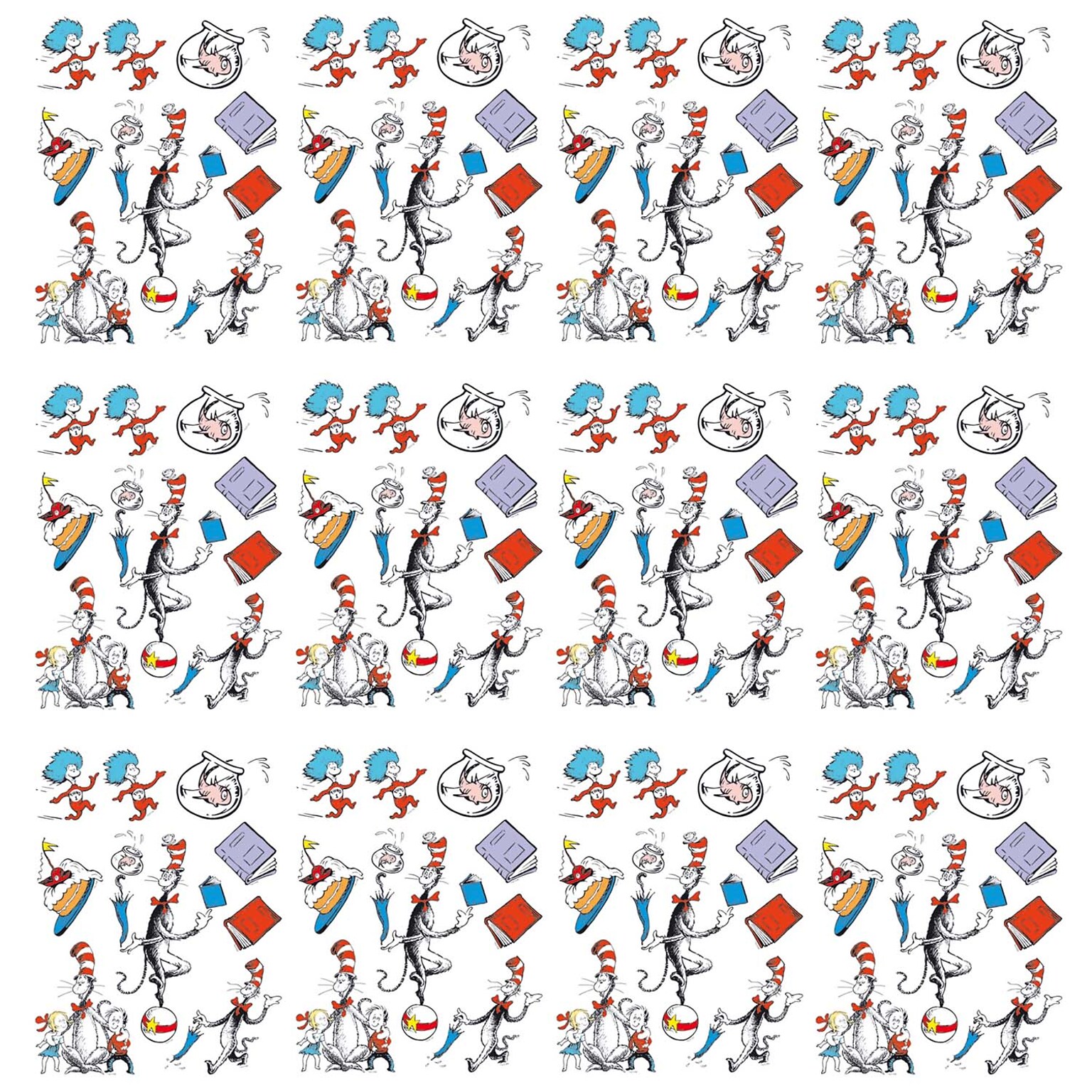 Eureka Window Clings Cat in the Hat Characters, 12/Bundle (EU-836025-12)