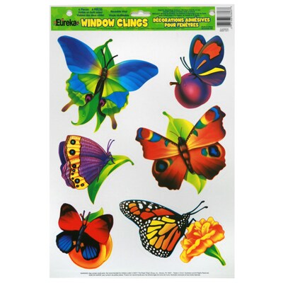 Eureka Window Clings Butterflies, 12/Bundle (EU-83603-12)
