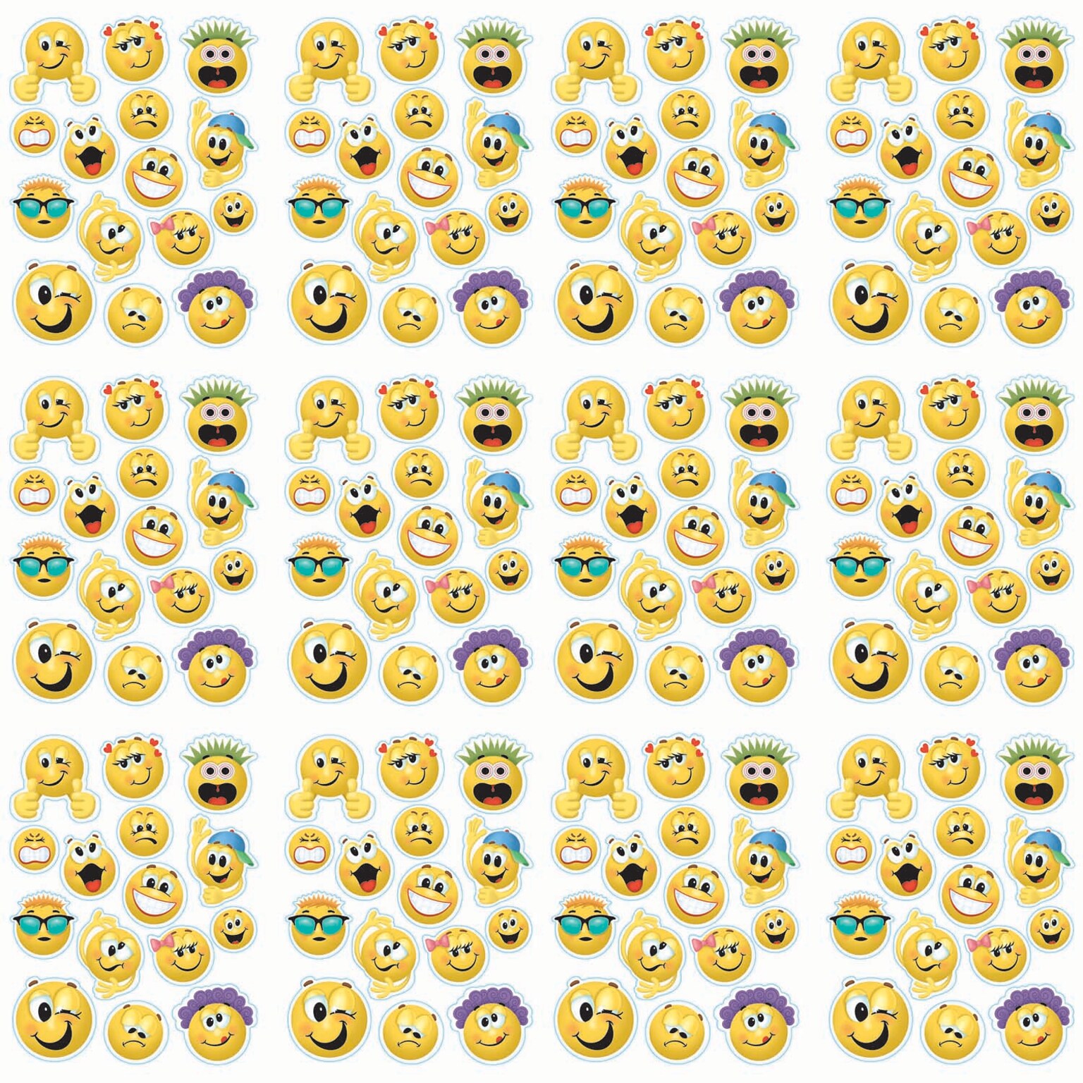 Eureka Window Clings Emoticons, 12/Bundle (EU-836033-12)