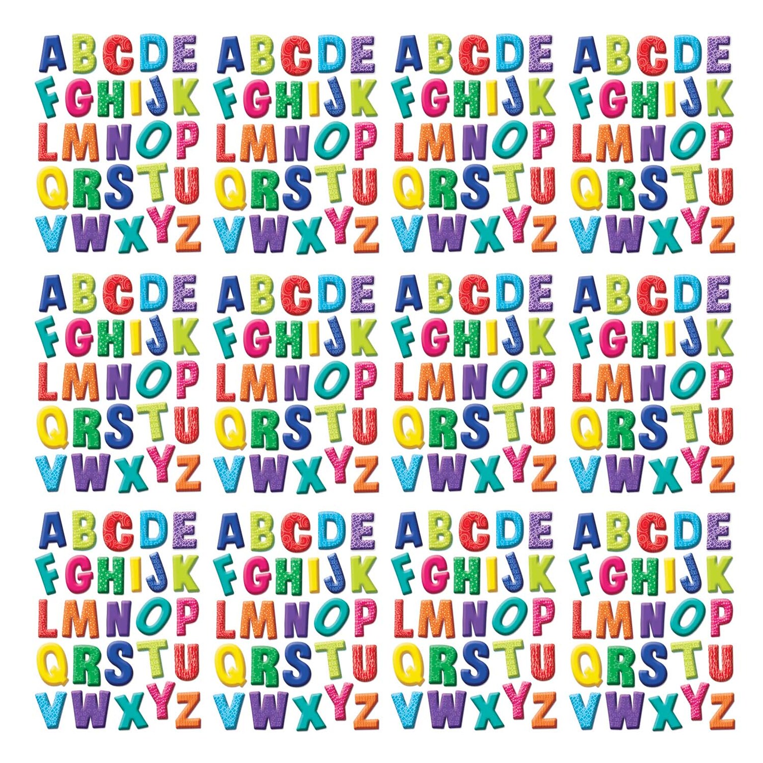Eureka Window Clings Color My World Alphabet, 12/Bundle (EU-836071-12)