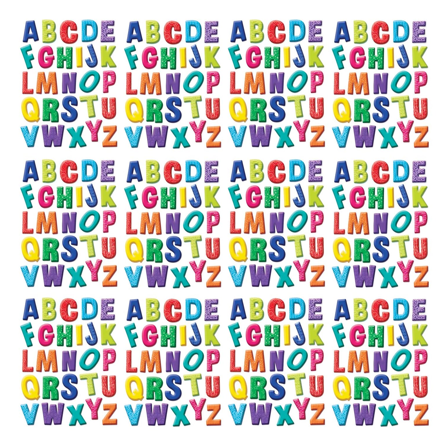 Eureka Window Clings Color My World Alphabet, 12/Bundle (EU-836071-12)