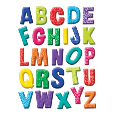 Eureka Window Clings Color My World Alphabet, 12/Bundle (EU-836071-12)