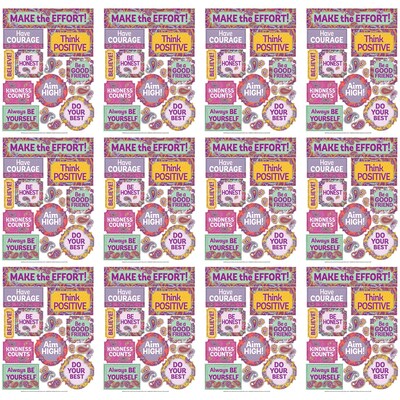 Eureka Window Clings Positively Paisley, 12/Bundle (EU-836088-12)