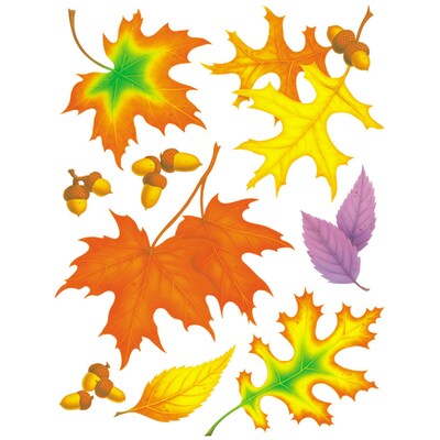 Eureka Window Clings Fall Leaves, 12/Bundle (EU-836550-12)