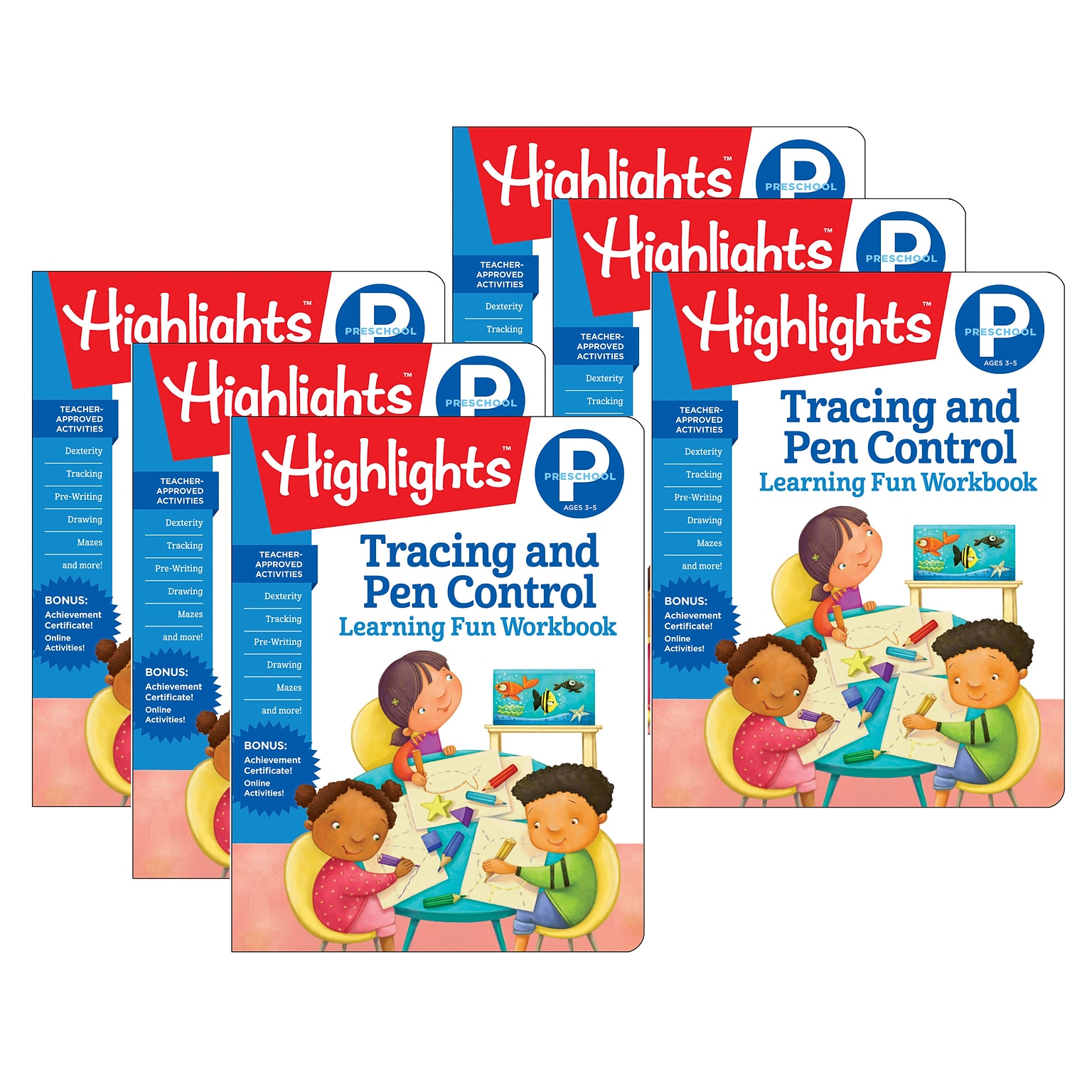 Highlights Learning Fun Workbooks Preschool Tracing and Pen Control, 6/Bundle (9781684372812-6)