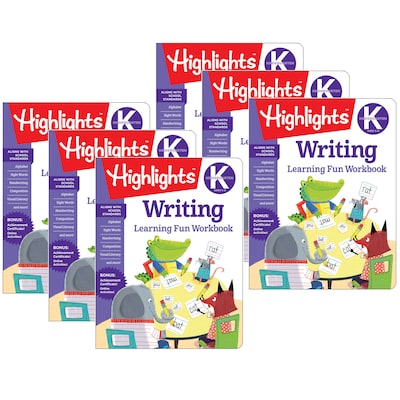 Learning Fun Workbooks: Writing for Kindergarten, Pack of 6