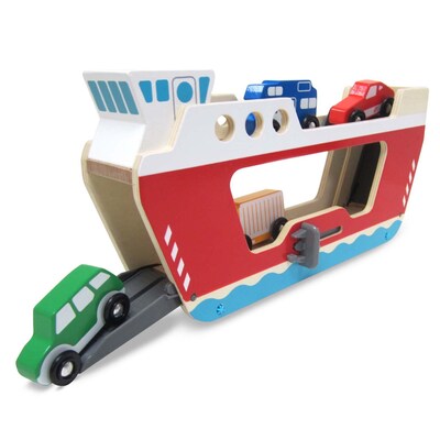 Melissa & Doug Ferryboat, Wooden Boat and 4 Vehicles (LCI31600)