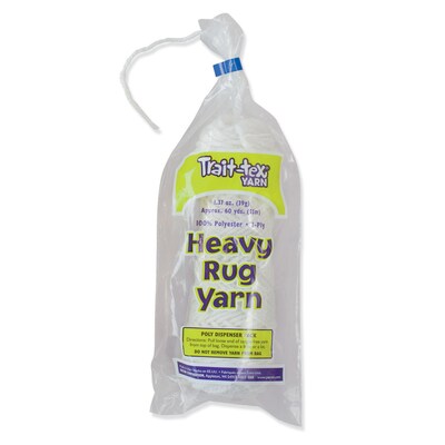 Trait-tex Heavy Rug Yarn, White, Grade PK+, 1.37 oz., 60 Yards/Pack, 6 Packs/Bundle (PAC04003-6)