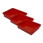 Romanoff Stowaway® Plastic 3" Letter Tray (No Lid), Red, Pack of 3 (ROM15102-3)