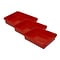 Romanoff Stowaway® Plastic 3 Letter Tray (No Lid), Red, Pack of 3 (ROM15102-3)