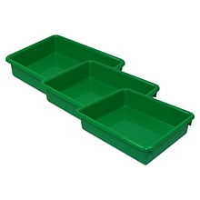 Romanoff Stowaway® Plastic 3 Letter Tray (No Lid), Green, Pack of 3 (ROM15105-3)