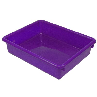 Romanoff Stowaway® Plastic 3" Letter Tray (No Lid), Purple, Pack of 3 (ROM15106-3)