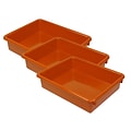 Romanoff Stowaway® Plastic 3 Letter Tray (No Lid), Orange, Pack of 3 (ROM15109-3)