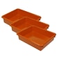 Romanoff Stowaway® Plastic 3" Letter Tray (No Lid), Orange, Pack of 3 (ROM15109-3)