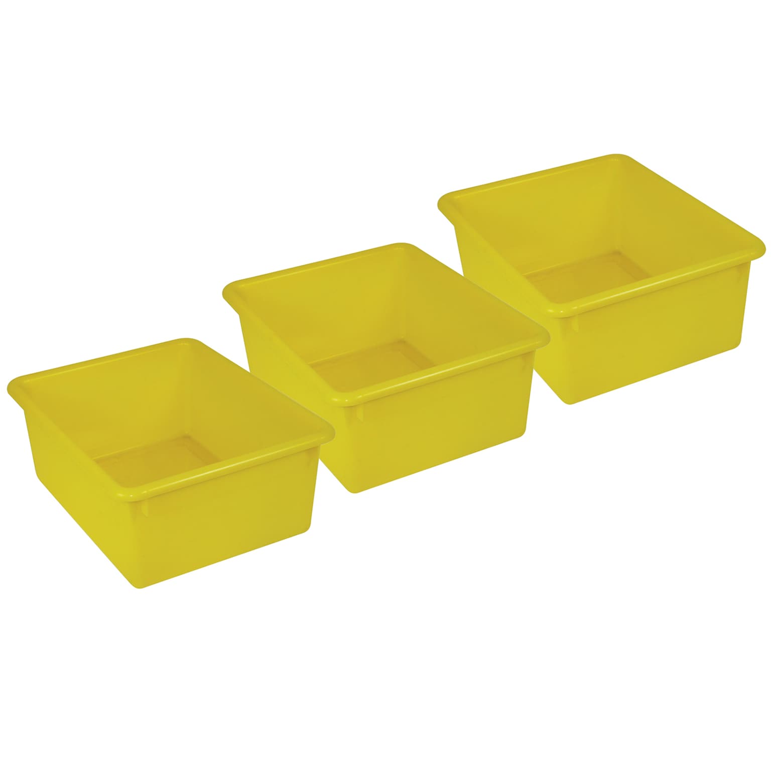 Romanoff Stowaway® Plastic 5 Letter Box (No Lid), Yellow, Pack of 3 (ROM16103-3)
