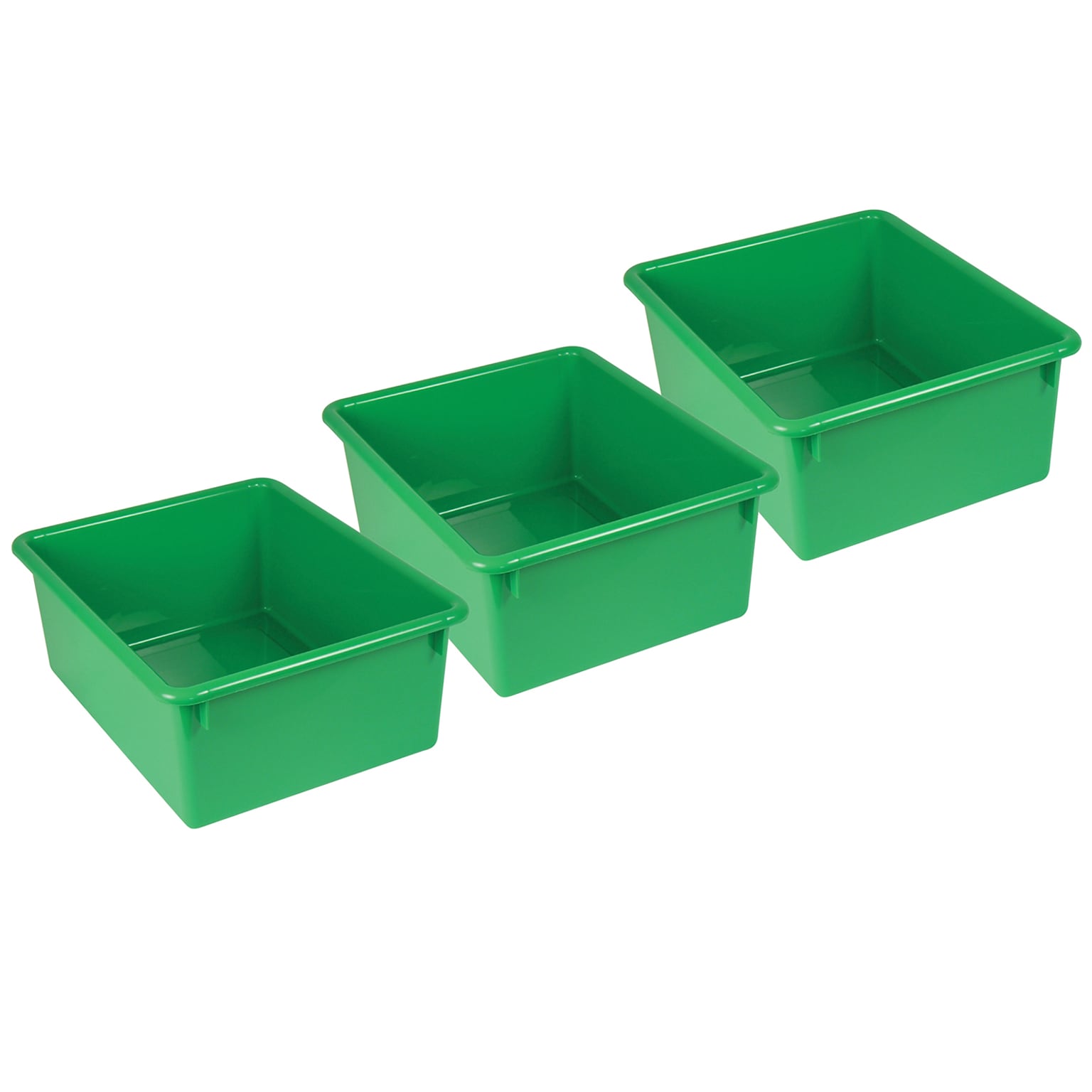Romanoff Stowaway Plastic 5 Letter Box (No Lid), Green, Pack of 3 (ROM16105-3)