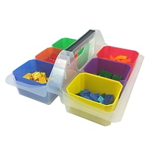 Romanoff Plastic Caddy with 6 Cups, Small, Assorted Colors (ROM250)