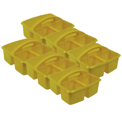 Romanoff Plastic Small Utility Caddy, 9.25 x 9.25 x 5.25, Yellow, Pack of 6 (ROM25903-6)