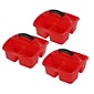 Romanoff Polypropylene Deluxe Small Utility Caddy, 9.5" x 9.5" x 6.5", Red, Pack of 3 (ROM26902-3)