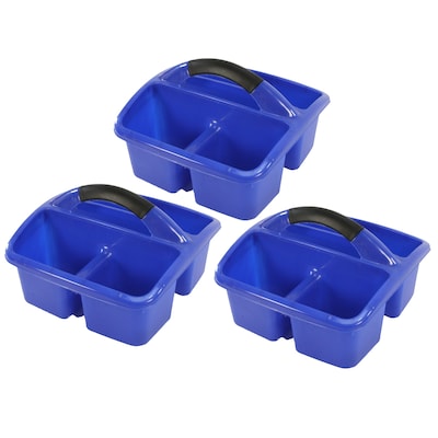 Romanoff Polypropylene Deluxe Small Utility Caddy, 9.5 x 9.5 x 6.5, Blue, Pack of 3 (ROM26904-3)