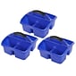Romanoff Polypropylene Deluxe Small Utility Caddy, 9.5" x 9.5" x 6.5", Blue, Pack of 3 (ROM26904-3)