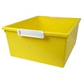 Romanoff Plastic 12QT Tattle® Tray with Label Holder, 14.25 x 11.5 x 5.75, Yellow, Pack of 3 (ROM