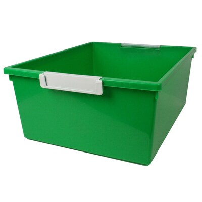 Romanoff Plastic 12QT Tattle® Tray with Label Holder, 14.25" x 11.5" x 5.75", Green, Pack of 3 (ROM53605-3)