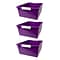 Romanoff Plastic 12QT Tattle® Tray with Label Holder, 14.25 x 11.5 x 5.75, Purple, Pack of 3 (ROM