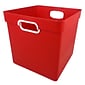 Romanoff Plastic Cube Bin, 11.5 x 11" x 10.5", Red (ROM72502)