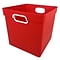 Romanoff Plastic Cube Bin, 11.5 x 11 x 10.5, Red (ROM72502)