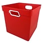 Romanoff Plastic Cube Bin, 11.5 x 11" x 10.5", Red, Pack of 3 (ROM72502-3)