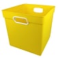 Romanoff Plastic Cube Bin, 11.5 x 11" x 10.5", Yellow, Pack of 3 (ROM72503-3)