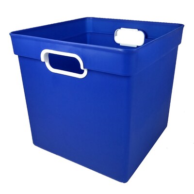 Romanoff Plastic Cube Bin, 11.5 x 11 x 10.5, Blue (ROM72504)