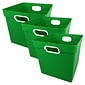 Romanoff Plastic Cube Bin, 11.5 x 11" x 10.5", Green, Pack of 3 (ROM72505-3)