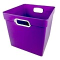 Romanoff Plastic Cube Bin, 11.5 x 11 x 10.5, Purple, Pack of 3 (ROM72506-3)