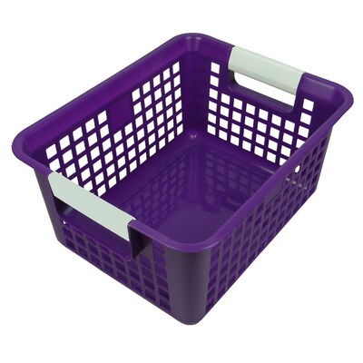 Romanoff Plastic Tattle® Book Basket, 12.25 x 9.75 x 6, Purple, Pack of 3 (ROM74906-3)