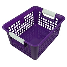 Romanoff Plastic Tattle® Book Basket, 12.25 x 9.75 x 6, Purple, Pack of 3 (ROM74906-3)