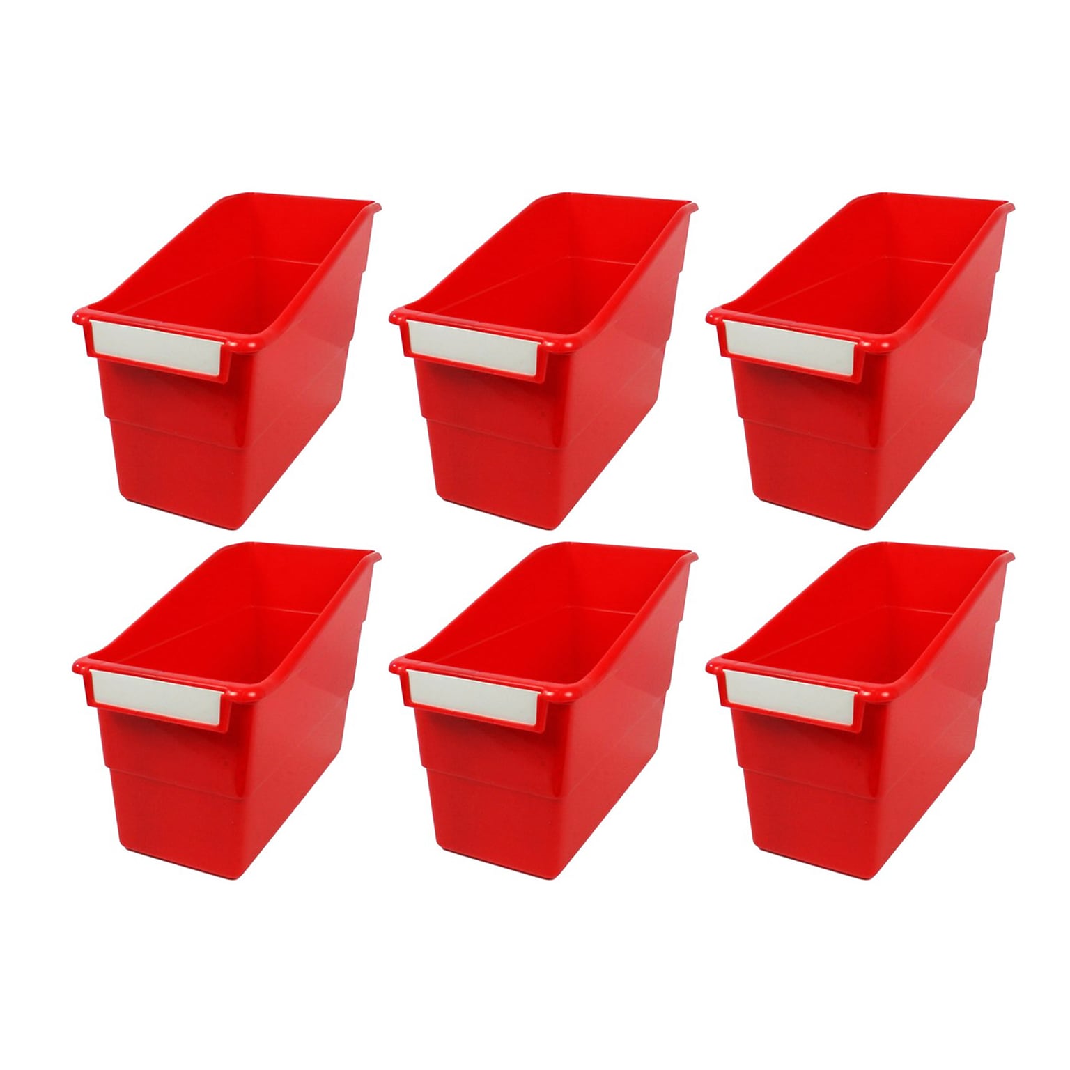 Romanoff Plastic Tattle® Shelf File, 11.75 x 7.5 x 5.5, Red, Pack of 6 (ROM77202-6)