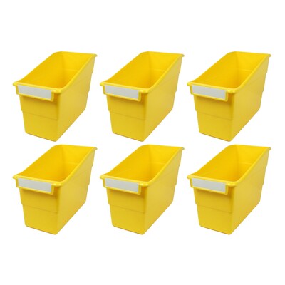 Romanoff Plastic Tattle® Shelf File, 11.75" x 7.5" x 5.5", Yellow, Pack of 6 (ROM77203-6)